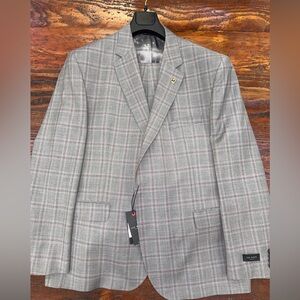 Ted Baker Men's Suit in Gray Check Pattern